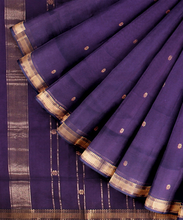 Violet maheshwari cotton silk handloom saree