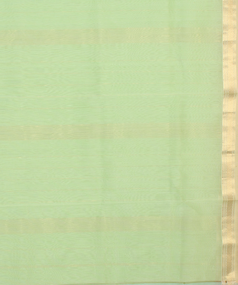 Light green cotton silk maheshwari handloom saree