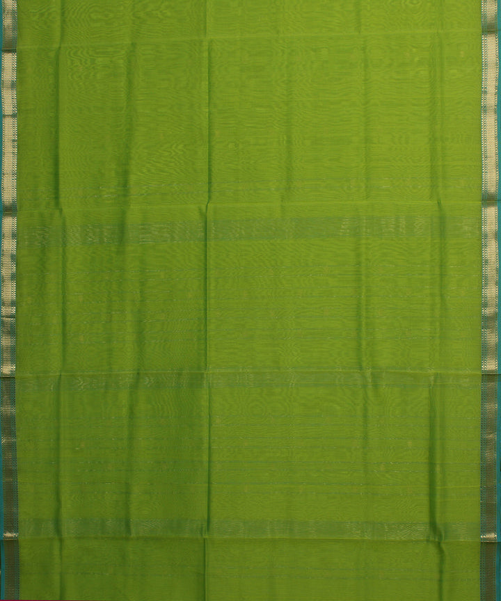 Olive green handloom maheshwari cotton silk saree
