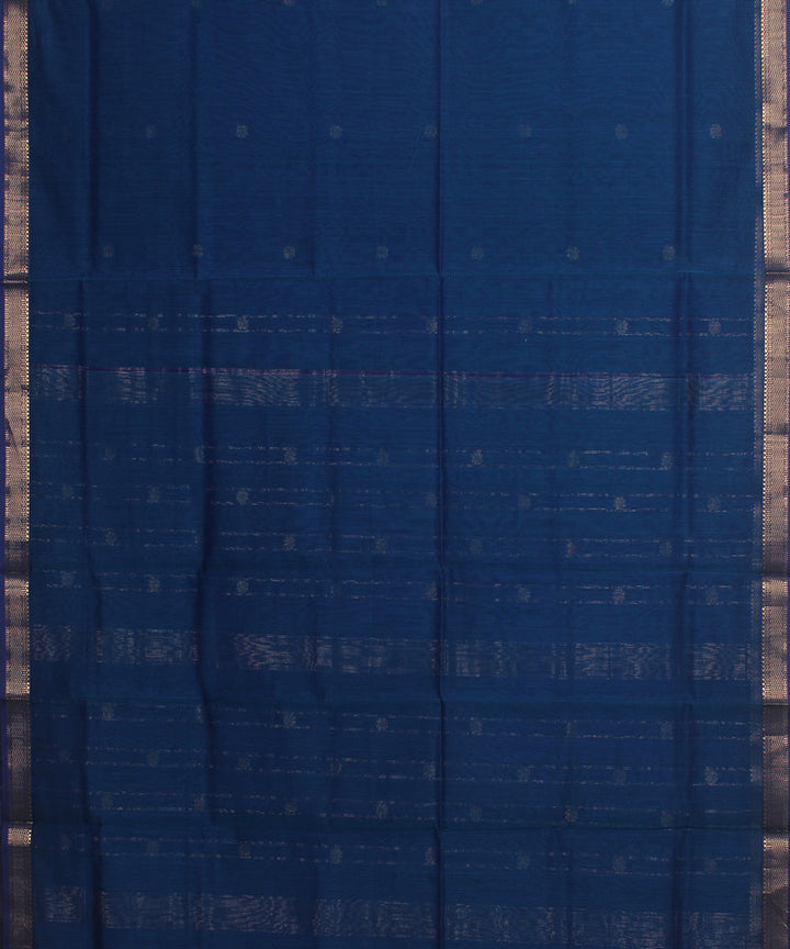 Royal blue maheshwari handloom cotton silk saree