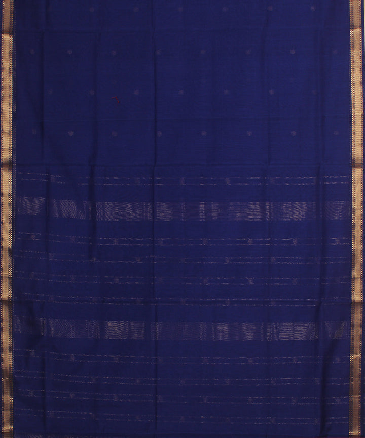 Navy blue maheshwari handloom cotton silk saree