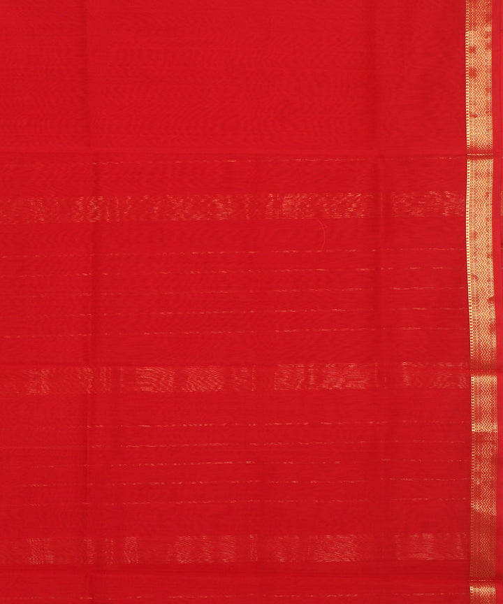 Red handloom maheshwari cotton silk saree