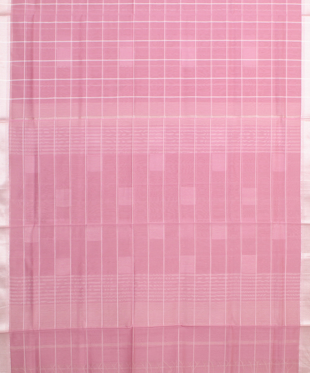 Baby pink maheshwari handloom cotton silk saree