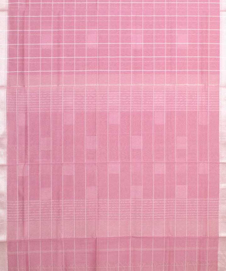 Baby pink maheshwari handloom cotton silk saree