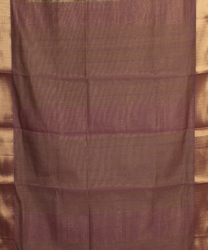 Green violet maheshwari handloom cotton silk saree