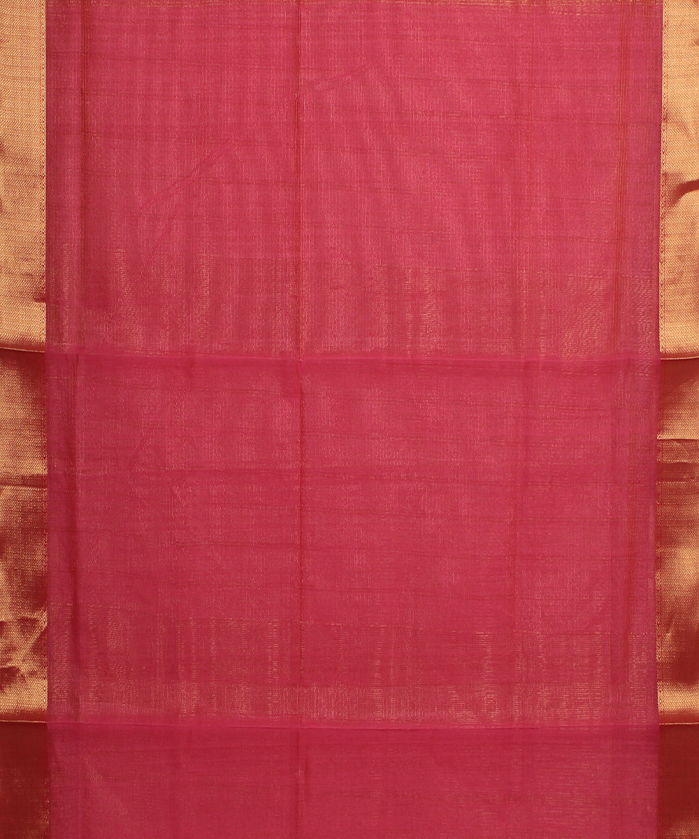 Pink red maheshwari handloom cotton silk saree