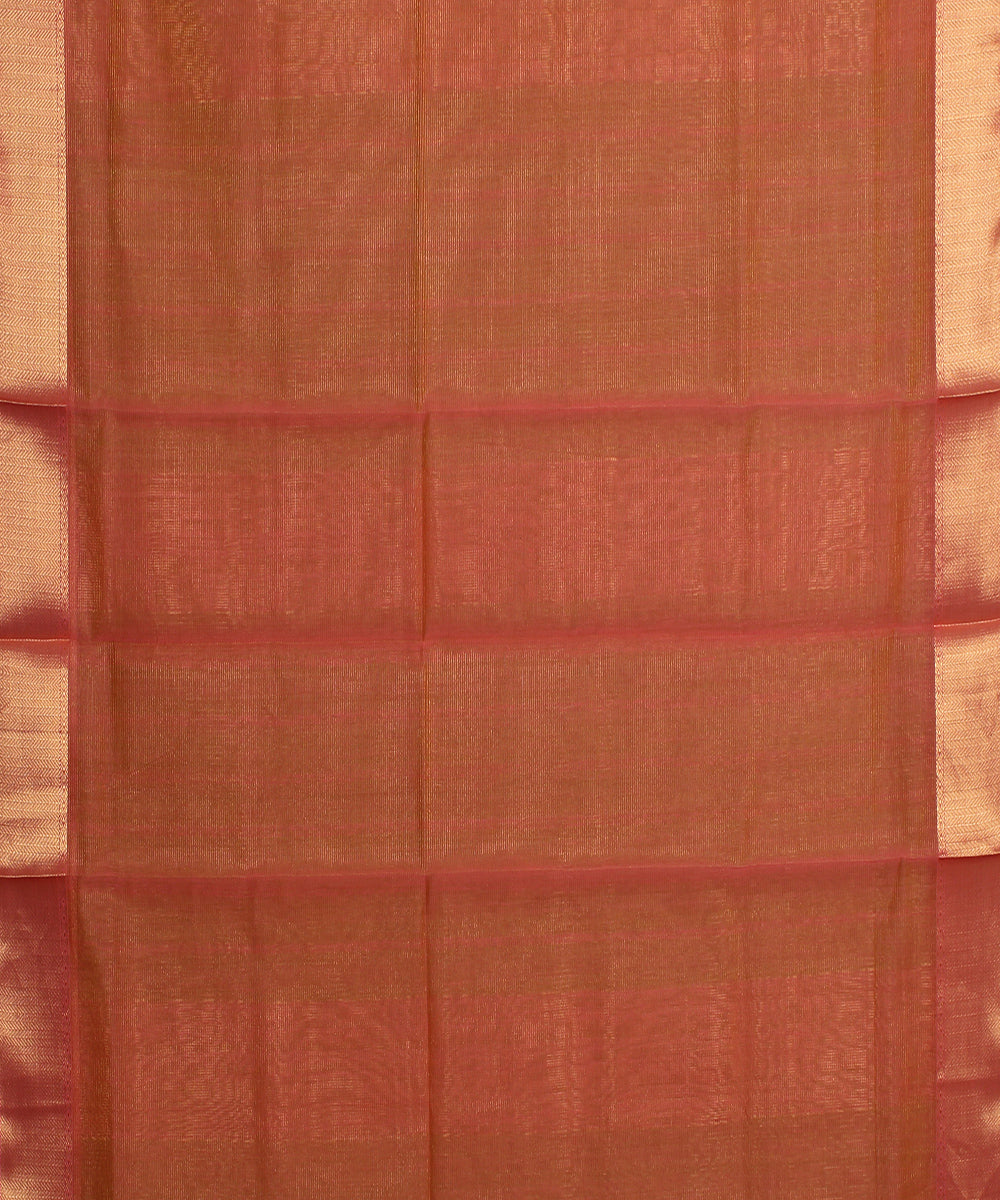 Green pink maheshwari handloom cotton silk saree