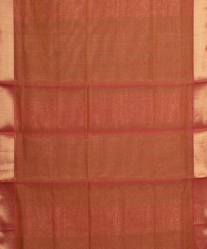 Green pink maheshwari handloom cotton silk saree