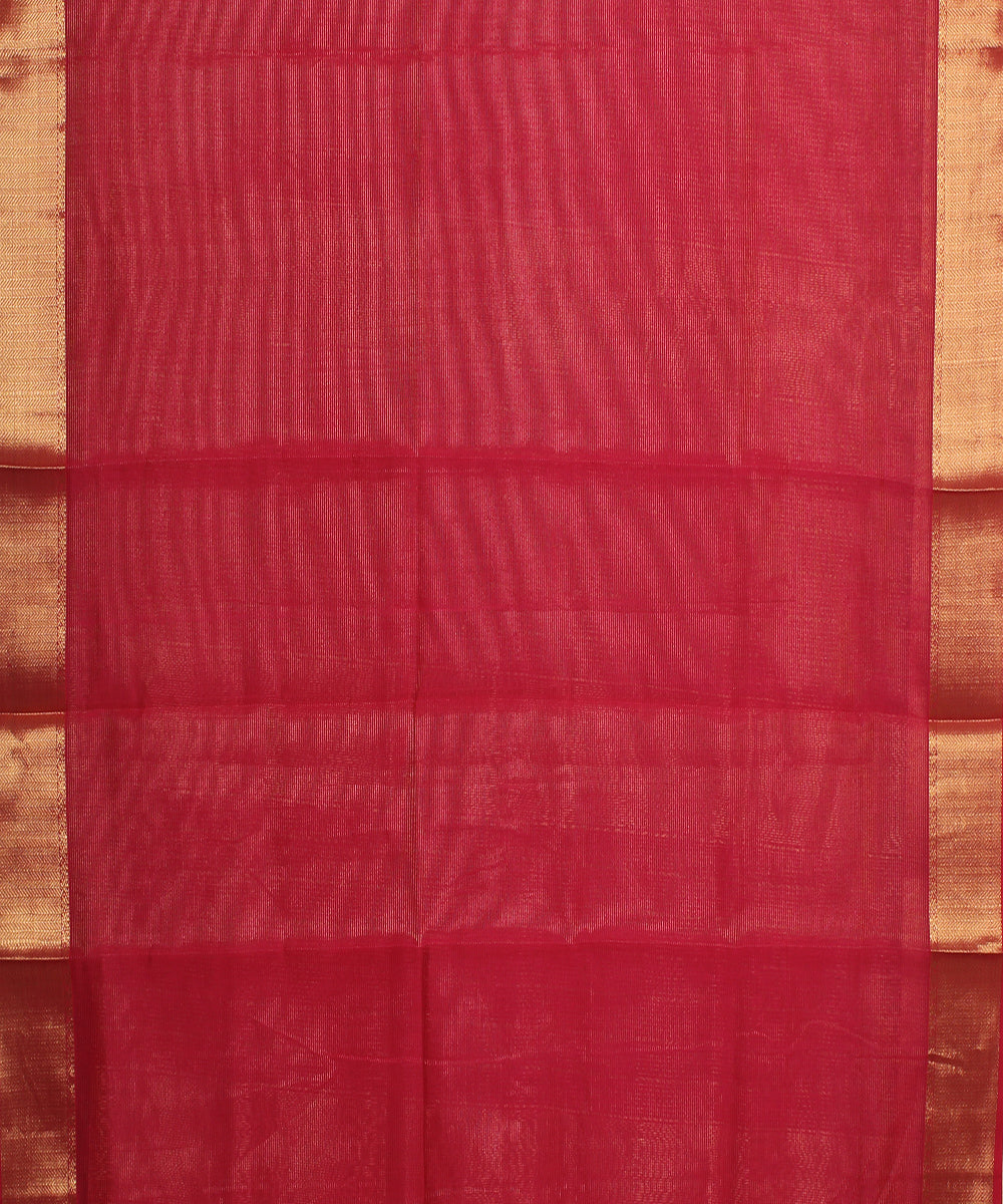 Pink maheshwari handwoven cotton silk saree