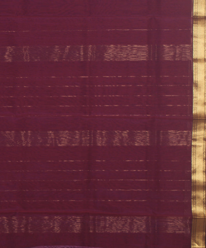 Purple maheshwari handloom cotton silk saree