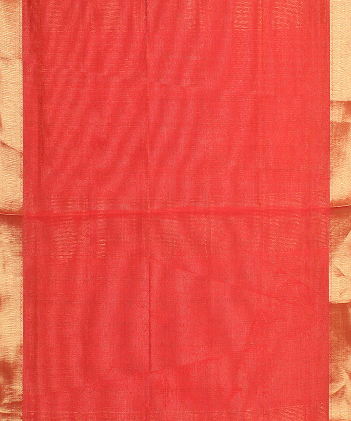 Pink maheshwari hand loom cotton silk saree