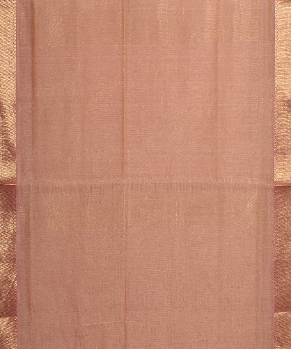 Beige pink maheshwari handloom cotton silk saree