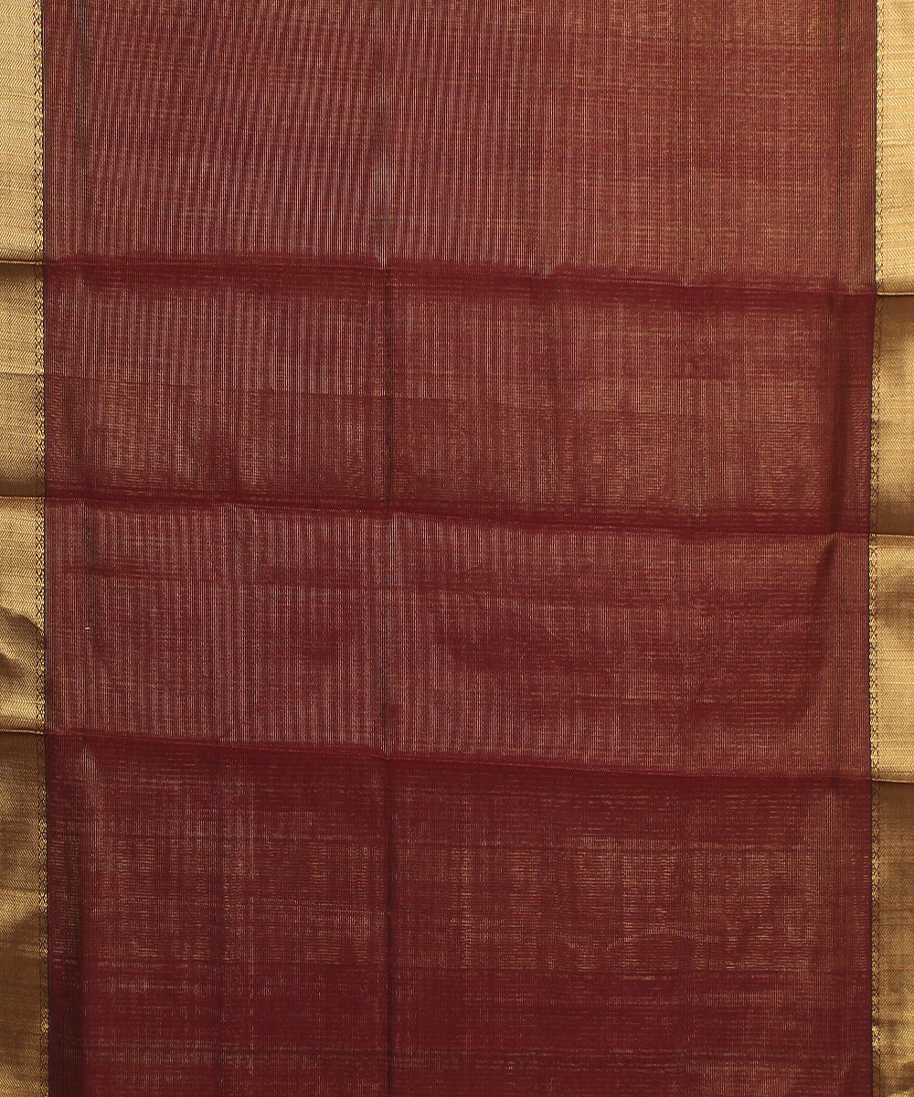 Brown handloom maheshwari cotton silk saree