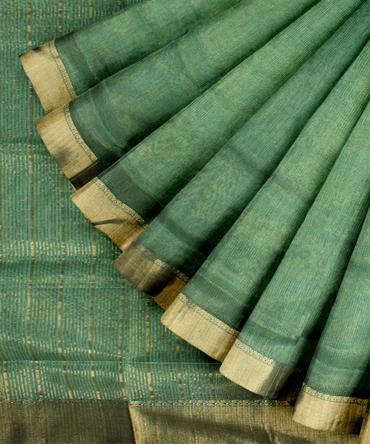 Light green maheshwari handloom cotton silk saree