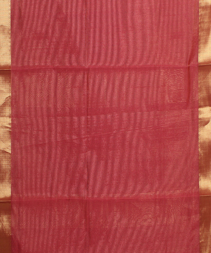Maroon handloom maheshwari cotton silk saree