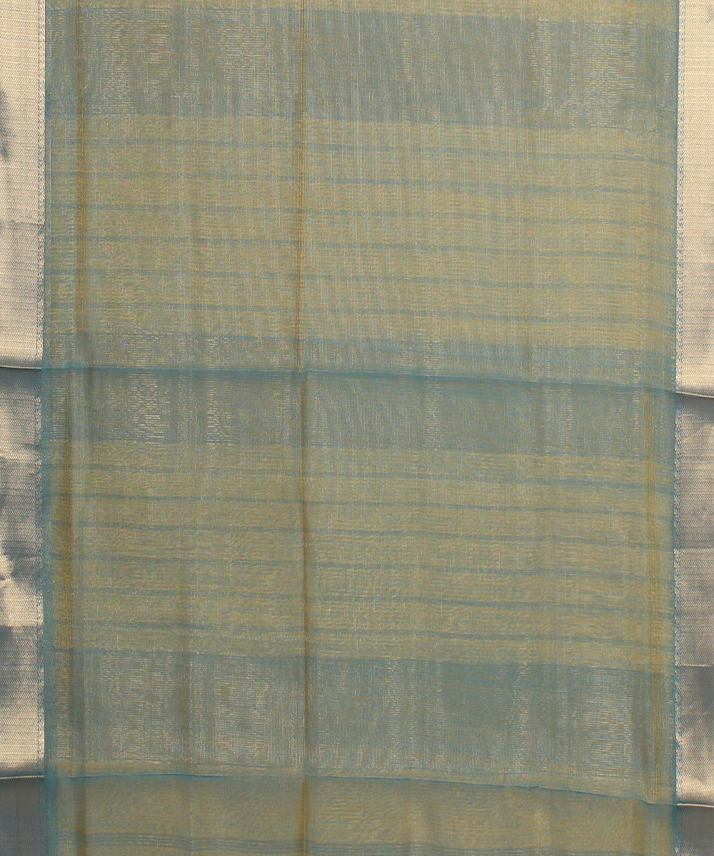 Yellow green maheshwari handloom cotton silk saree