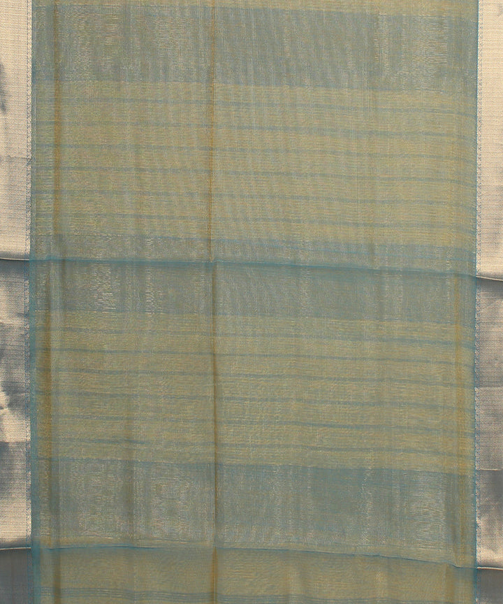 Yellow green maheshwari handloom cotton silk saree