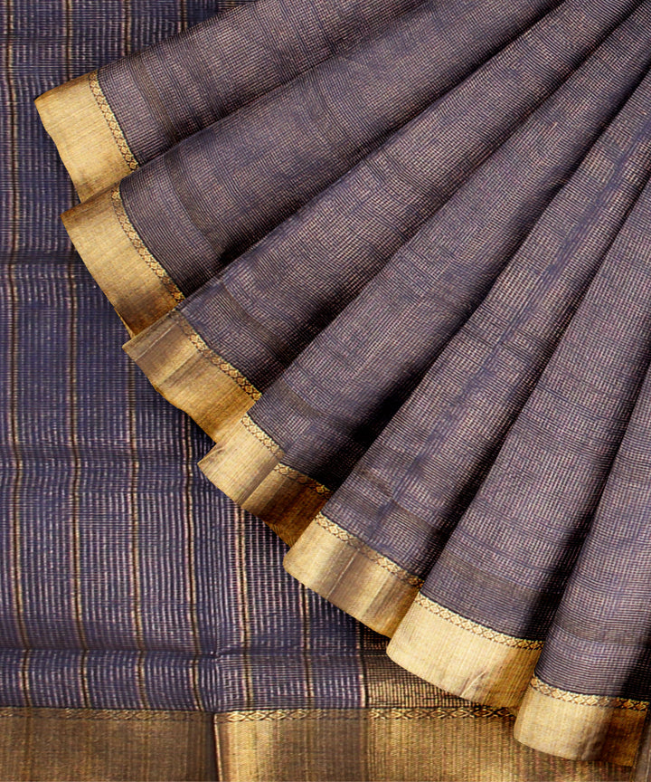 Light blue maheshwari handloom cotton silk saree