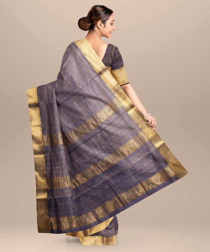 Light blue maheshwari handloom cotton silk saree