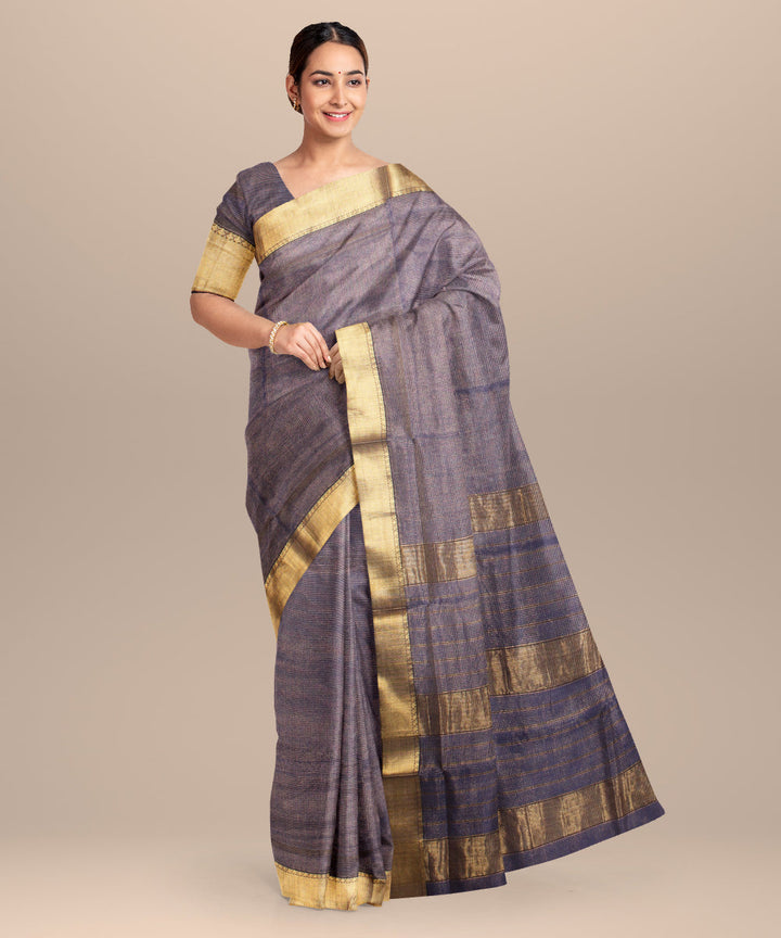 Light blue maheshwari handloom cotton silk saree