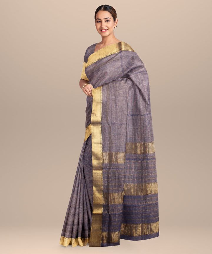 Light blue maheshwari handloom cotton silk saree