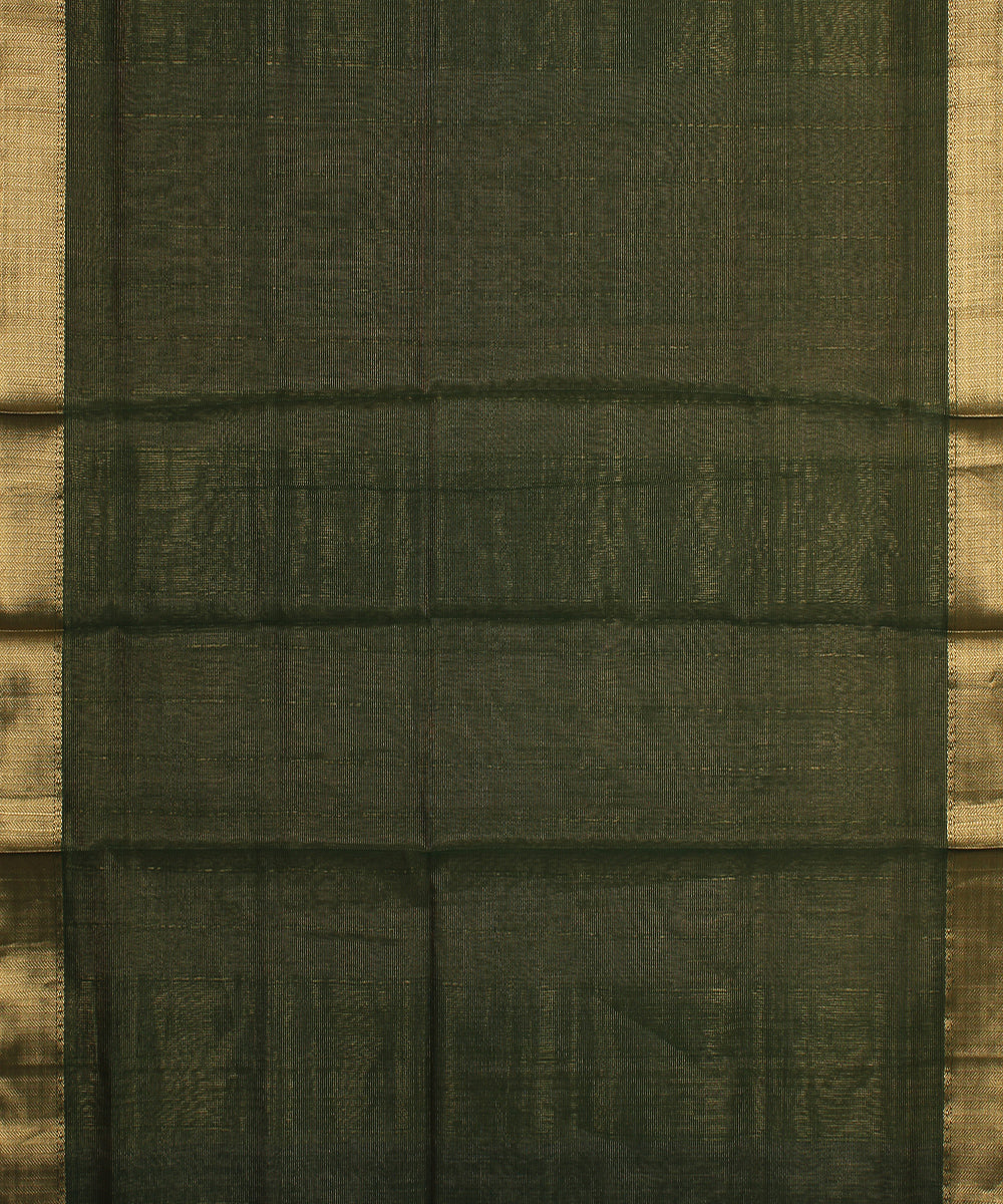 Beige green maheshwari handloom cotton silk saree