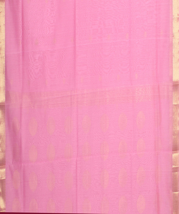 Light pink maheshwari handloom cotton silk saree