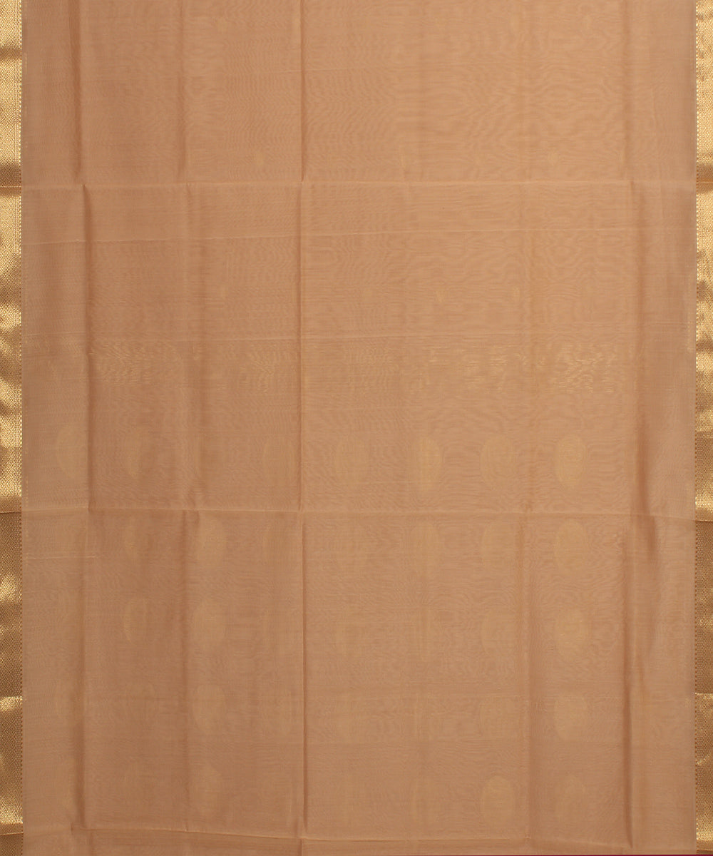 Beige handloom maheshwari cotton silk saree