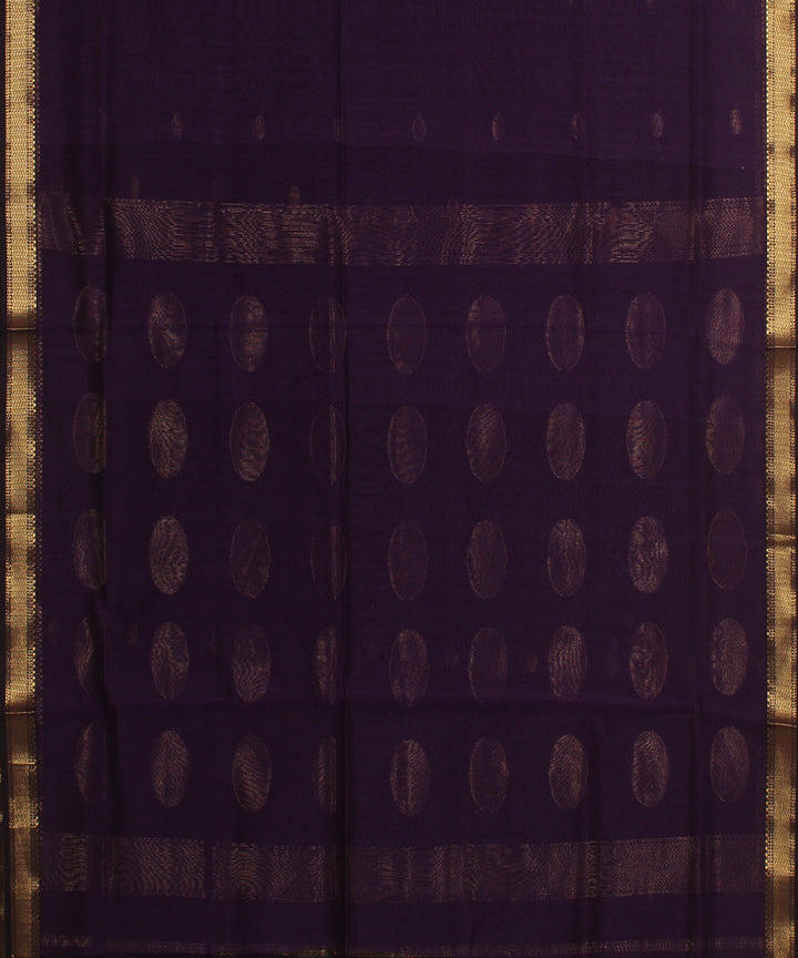 Violet maheshwari hand loom cotton silk saree