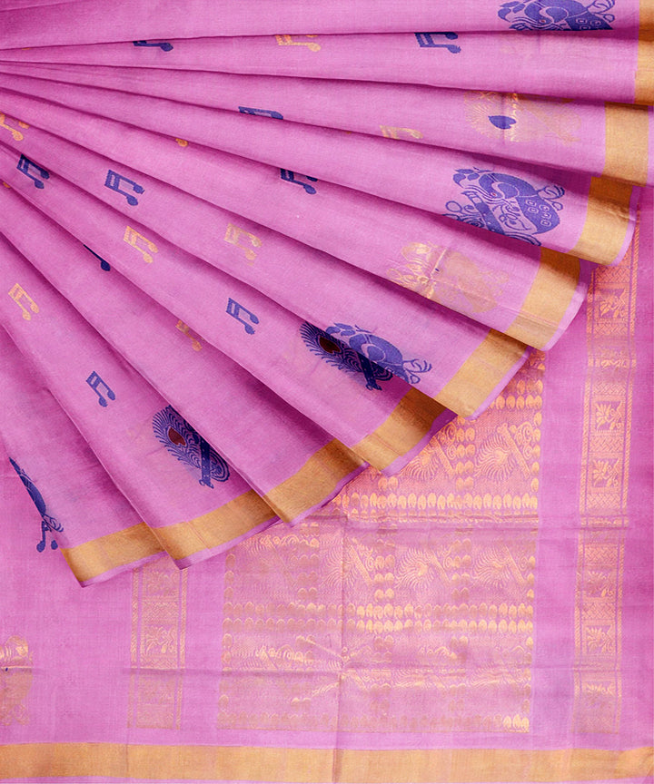 Magenta butta handwoven rajahmundry cotton saree