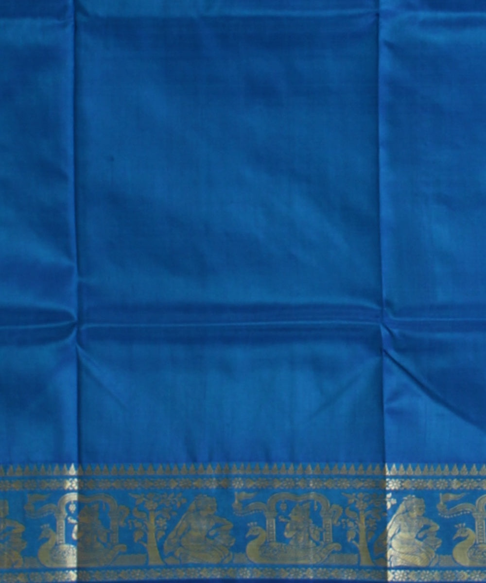 Sky blue handwoven baluchari silk saree