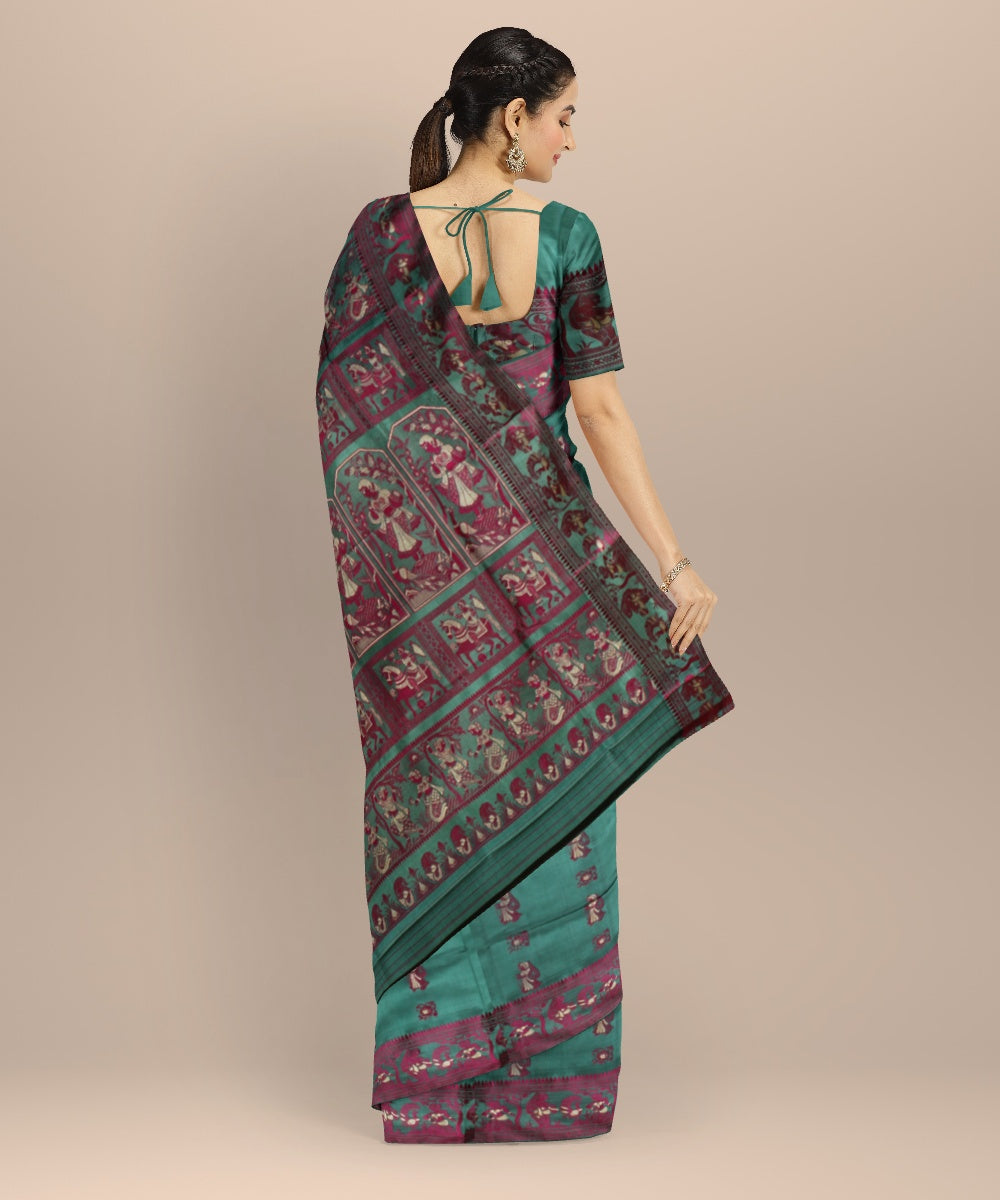 Pista color pink handwoven meenakari baluchari silk saree