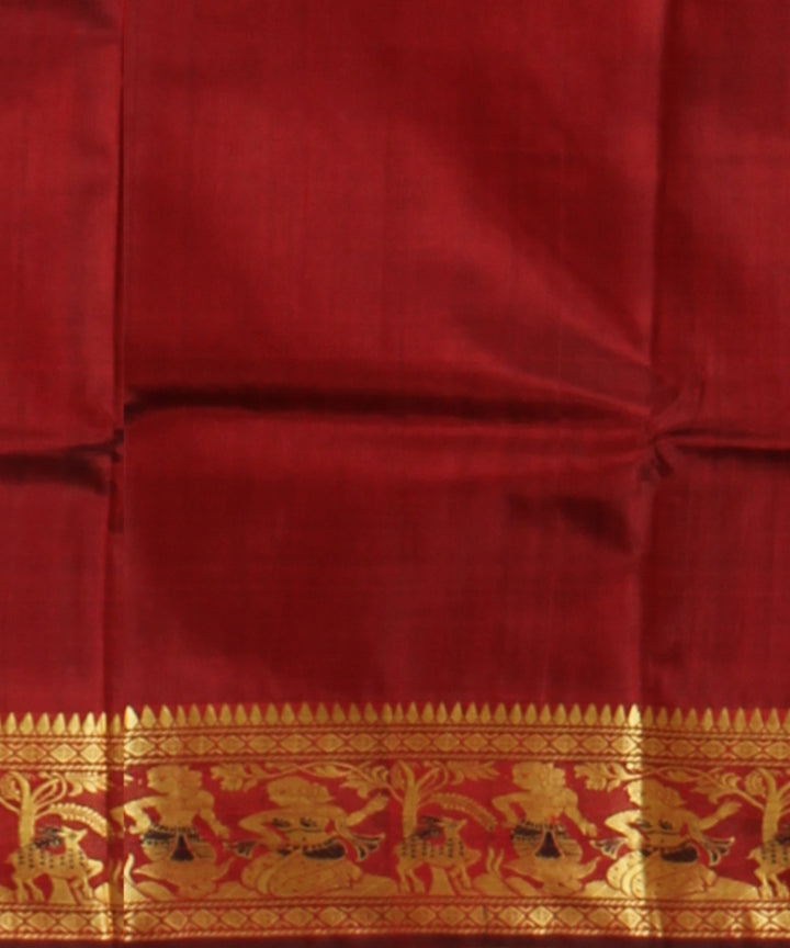 Maroon multicolor handwoven meenakari baluchari silk saree