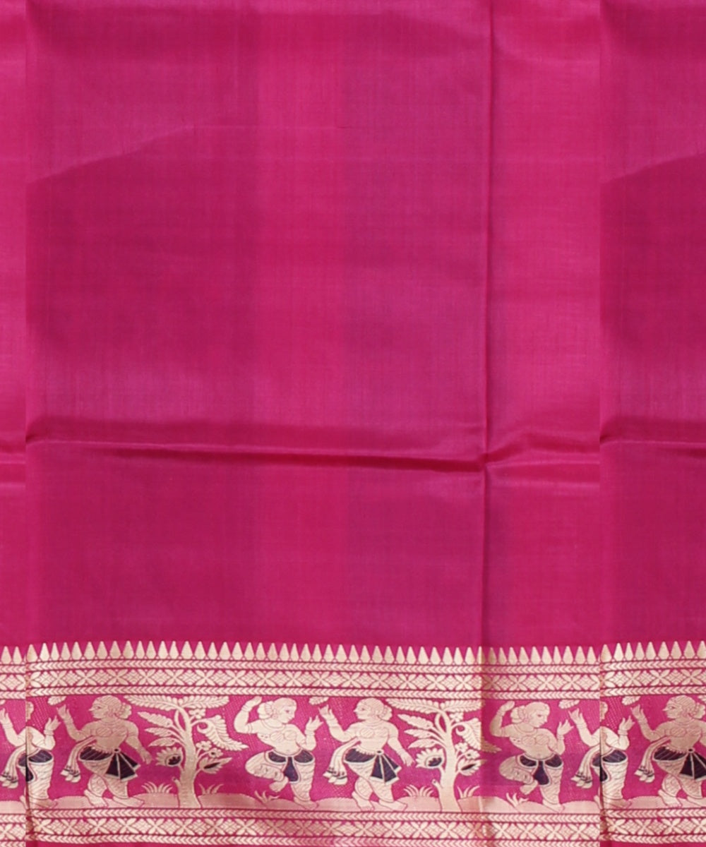 Pink multicolor handwoven meenakari baluchari silk saree