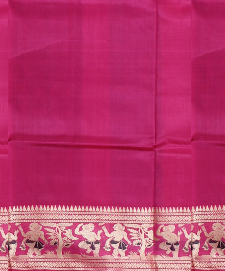 Pink multicolor handwoven meenakari baluchari silk saree