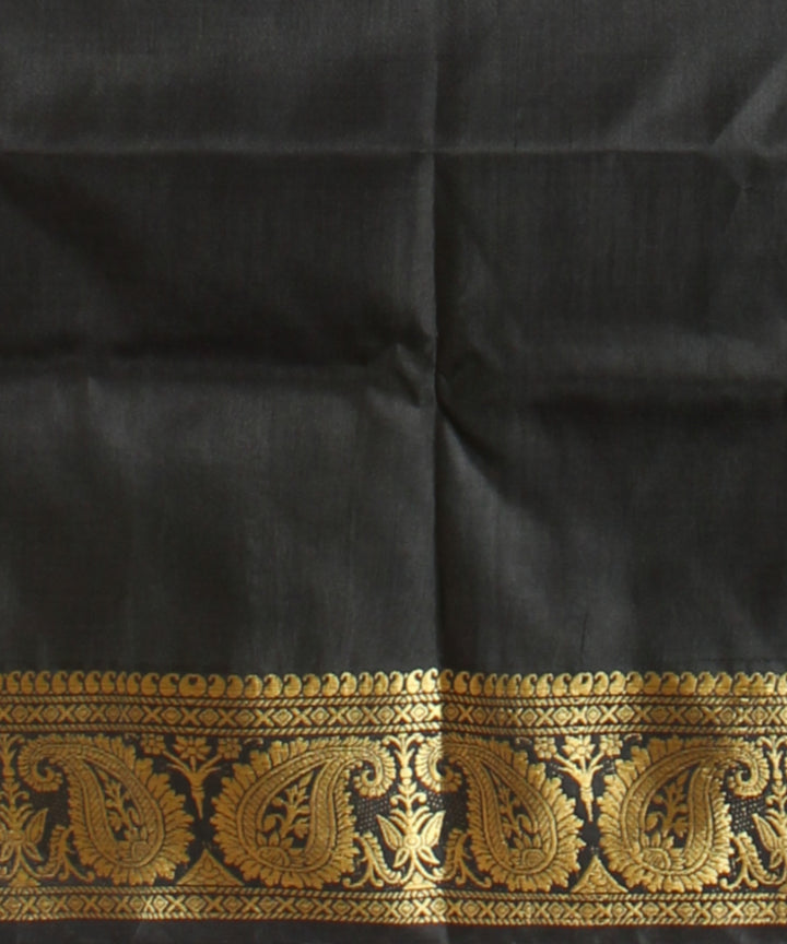Black golden handwoven baluchari silk saree