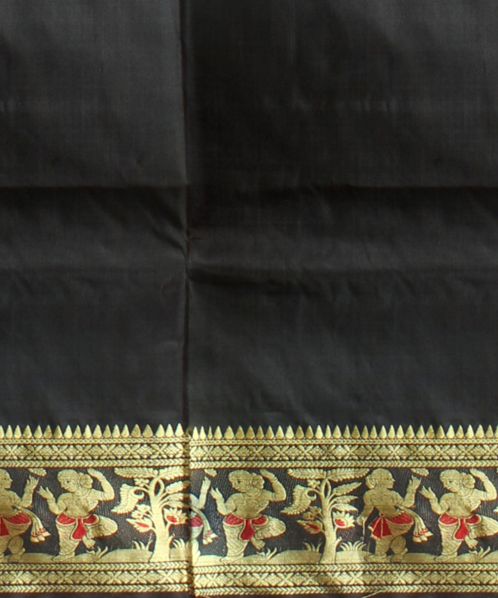 Black gold handwoven baluchari silk saree