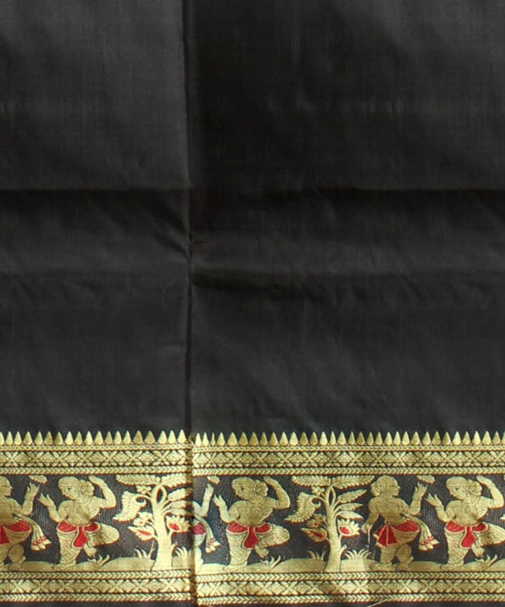 Black gold handwoven baluchari silk saree