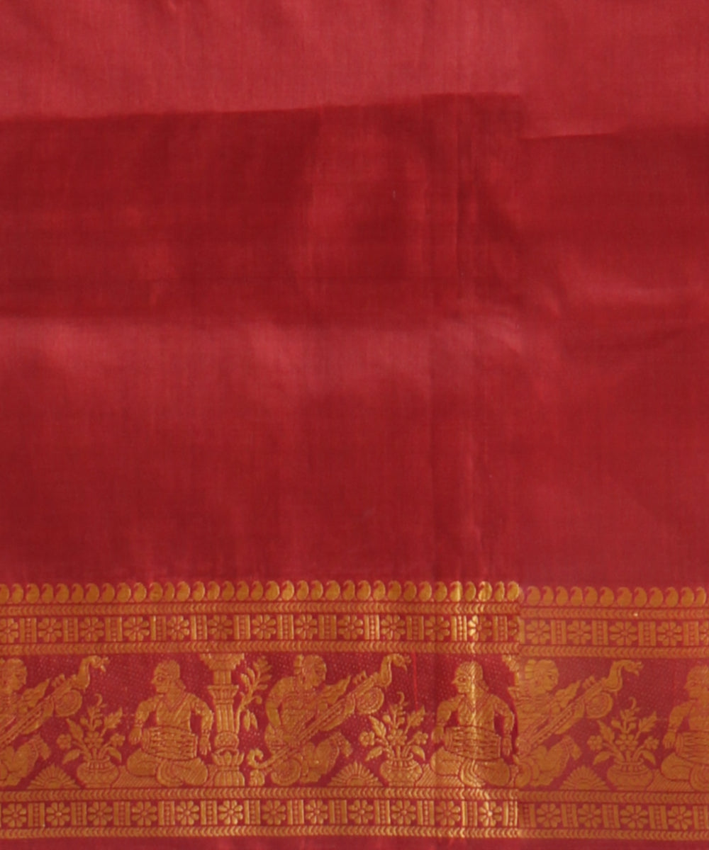 Maroon gold handwoven baluchari silk saree