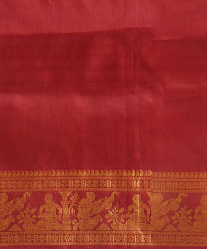Maroon gold handwoven baluchari silk saree