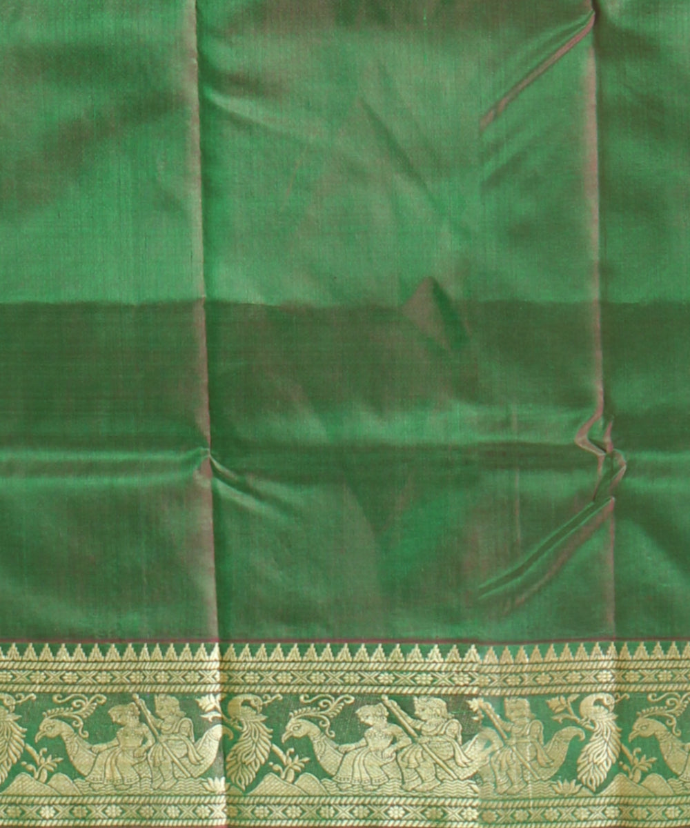 Light green white handwoven baluchari silk saree