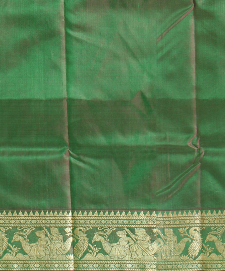 Light green white handwoven baluchari silk saree