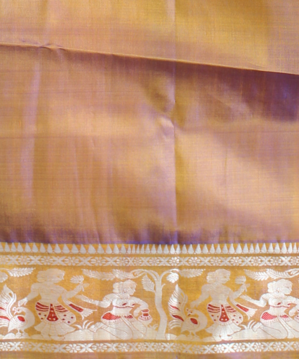Brown white baluchari handwoven silk saree