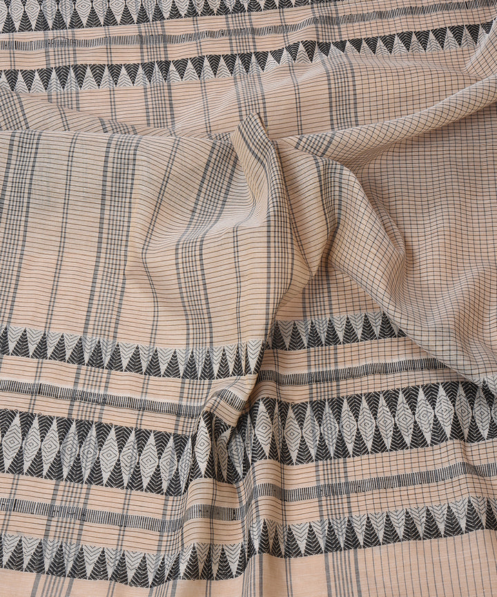 Grey handwoven jamdani cotton saree