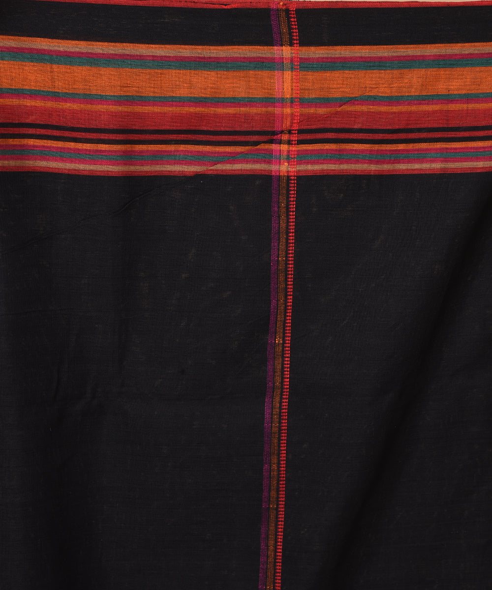 Black red cotton handwoven jamdani saree