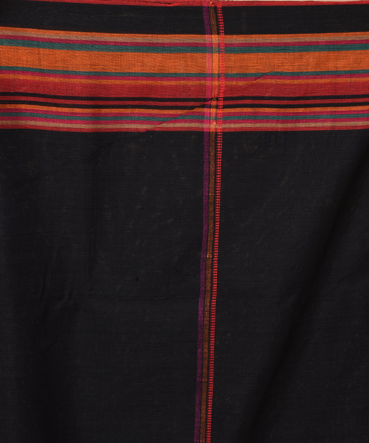 Black red cotton handwoven jamdani saree