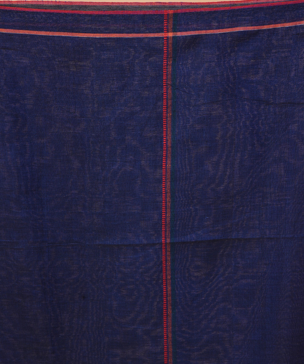 Navy blue cotton handwoven jamdani saree