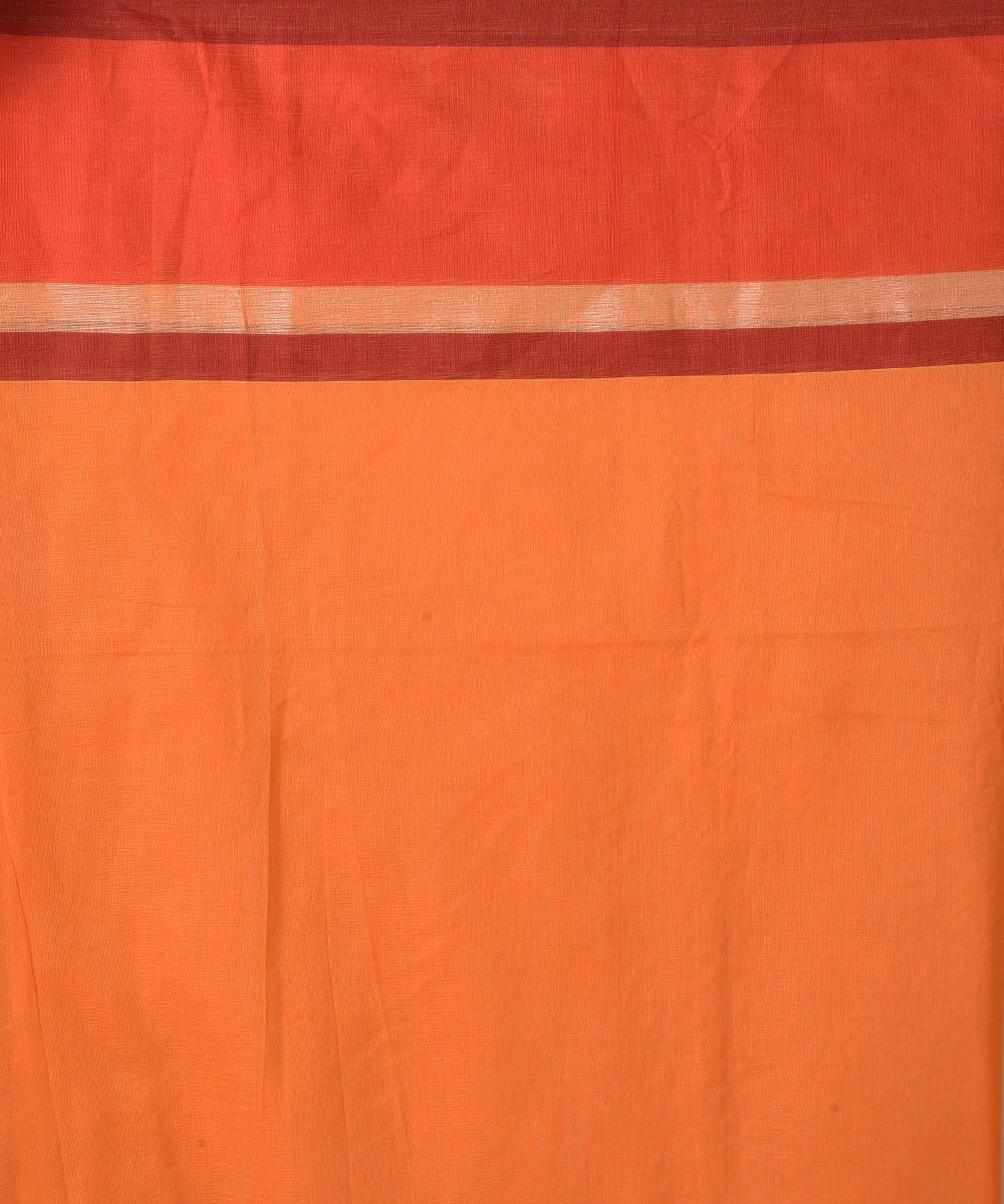 Orange cotton handwoven jamdani saree