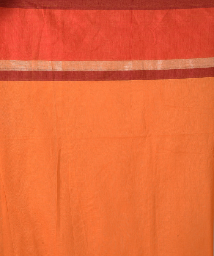 Orange cotton handwoven jamdani saree