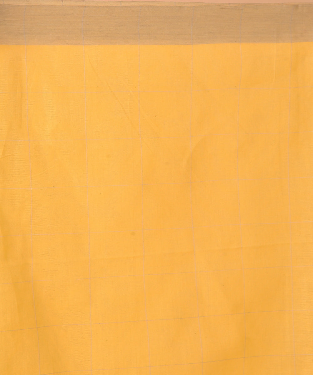 Yellow cotton handwoven jamdani saree